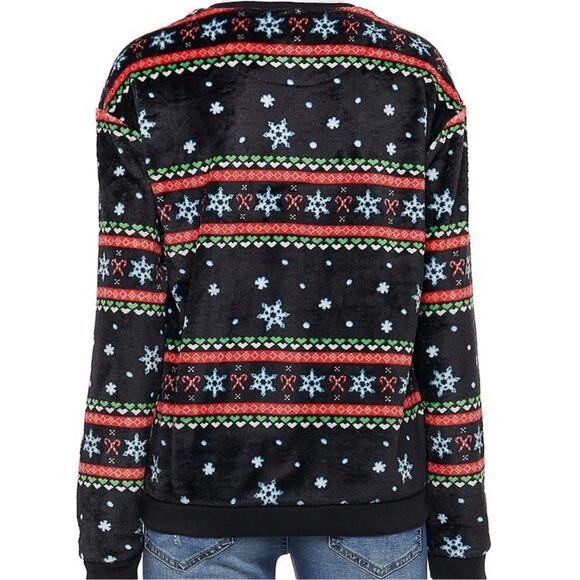 NWT SpongeBob Christmas Catching Snowflake Sweatshirt Juniors size Small - Picture 2 of 6